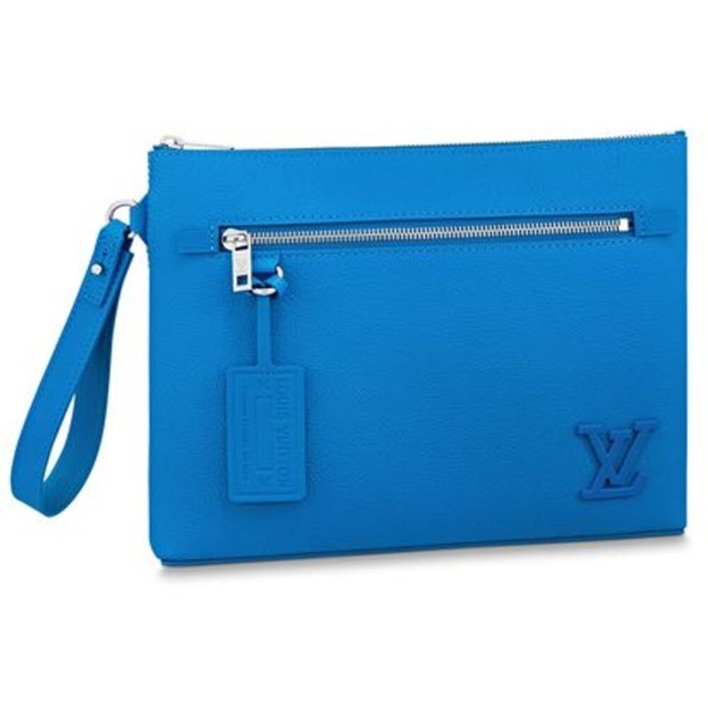 US Based Brand New Louis Vuitton LV Aerogram Leather Takeoff Pouch Bag Clutch
